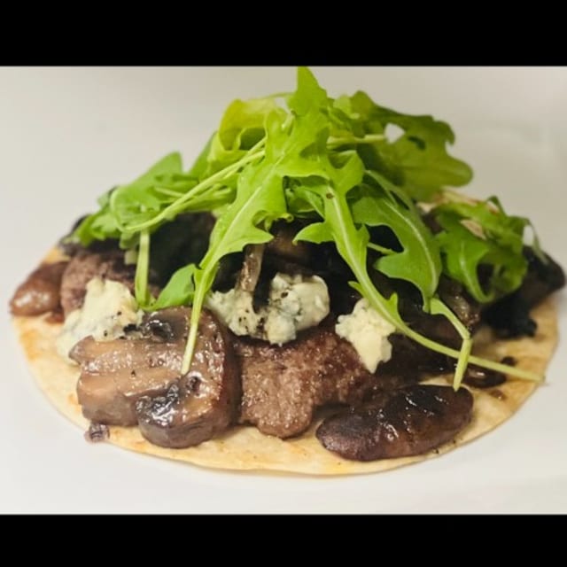 Blue Cheese Burger Taco.