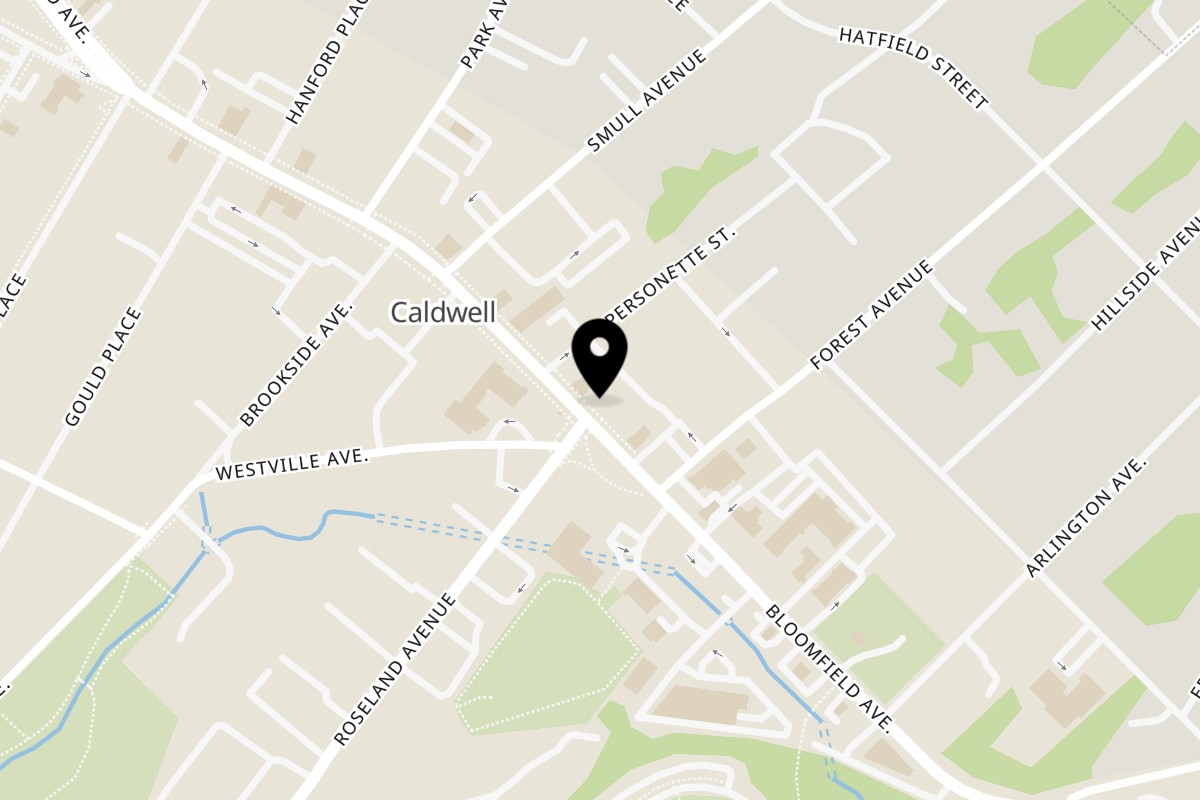 Map showing the location of Fat Fish Taco on 291 Bloomfield Ave in Caldwell